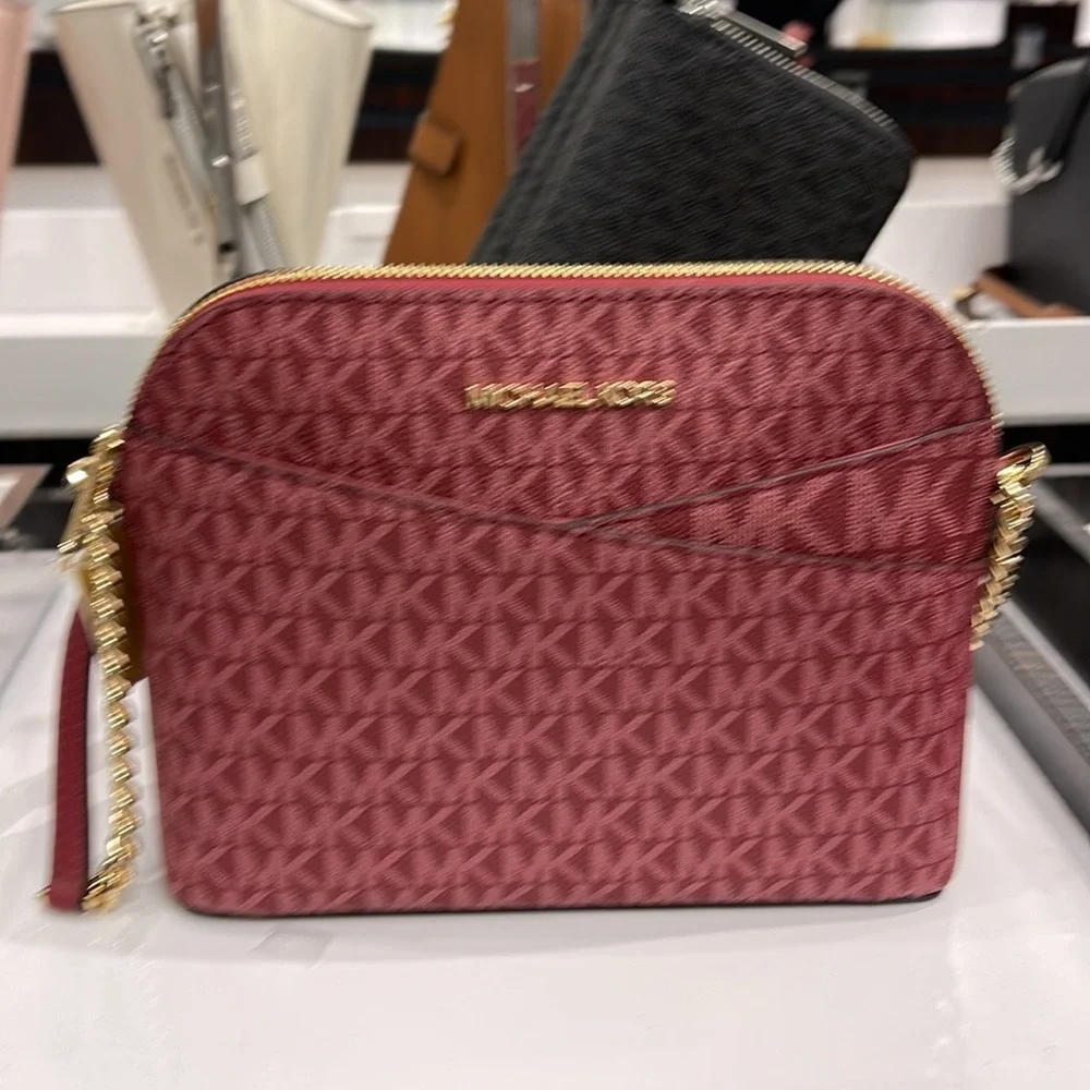MICHAEL KORS Jet Set Medium Logo Dome Satchel Mulberry Multi